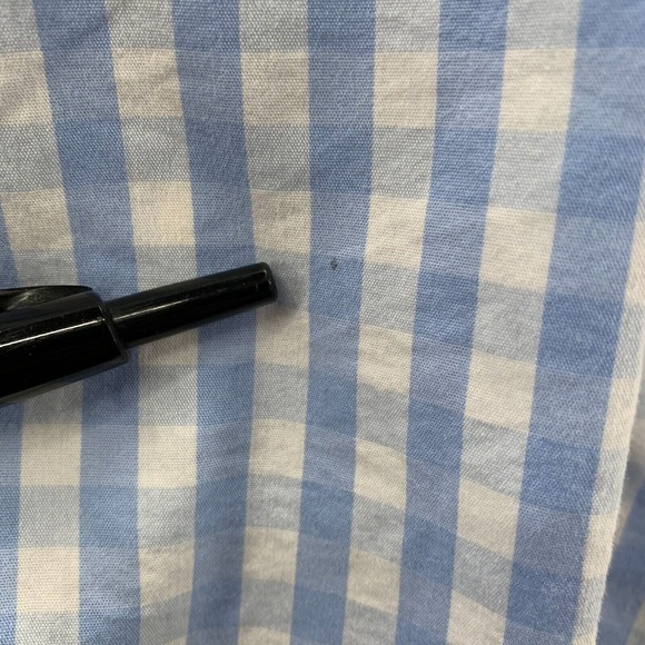 BASIC EDITIONS Shirt Womens 2X Button Up Blouse Top Plaid Long Sleeve Blue* - Picture 7 of 16